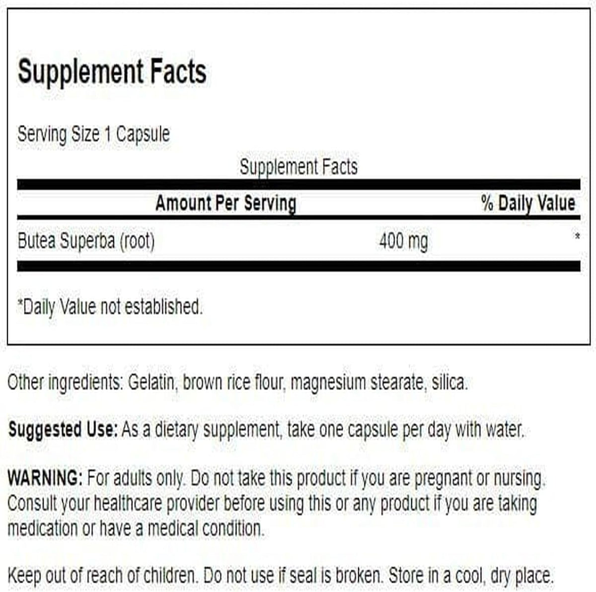 Swanson Butea Superba Root Full Spectrum Intimacy & Sexual Support 400 mg 60 Capsules (Pack of 2) - görsel 2