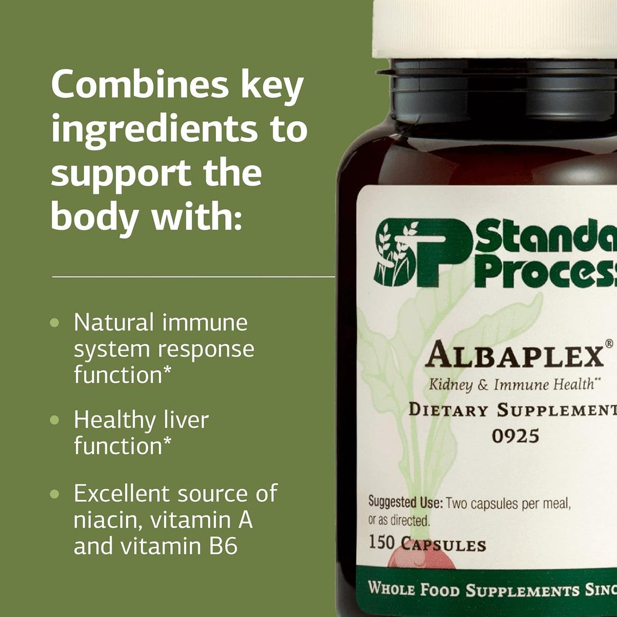 Standard Process Albaplex Liver & Immune Health Dietary Supplement – Non-Dairy – 150 Capsules - görsel 4