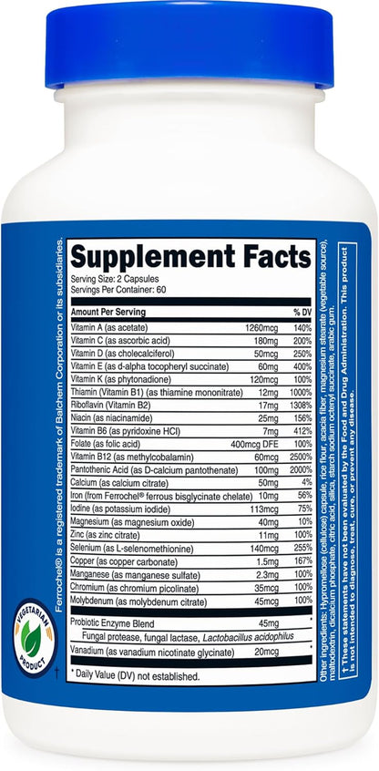 Nutricost Multivitamin with Probiotics - 120 Vegetarian Capsules