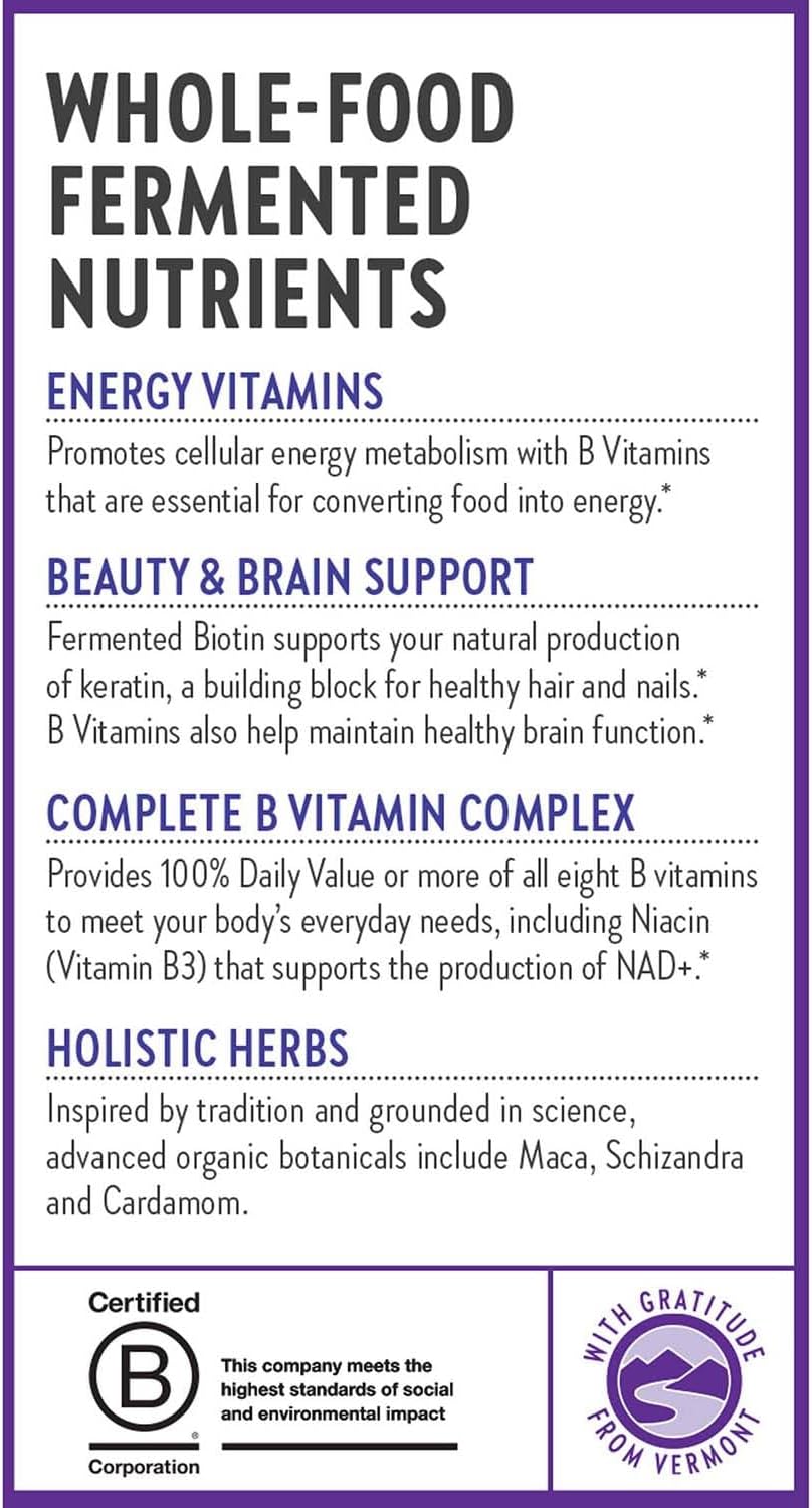 New Chapter Vitamin B Complex - Fermented B Vitamins with Organic Herbs, 90 Tablets - görsel 8