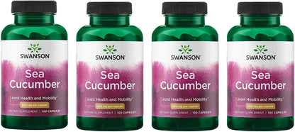 Swanson Sea Cucumber – Joint Health and Mobility Support (100 Capsules, 500mg Each) (4 Pack)