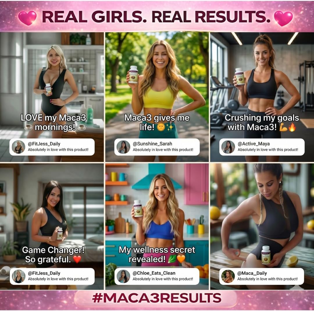 Maca 3 Capsules – Black, Red & Yellow Maca Root Blend – Women's Wellness & Natural Body Support – Herbal Formula - görsel 9