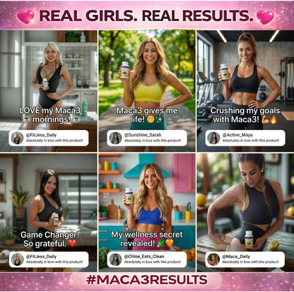 Maca 3 Capsules – Black, Red & Yellow Maca Root Blend – Women's Wellness & Natural Body Support – Herbal Formula