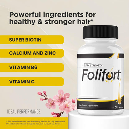 IDEAL PERFORMANCE Folifort Hair Support - Extra Strength Supplement (60 Capsules)