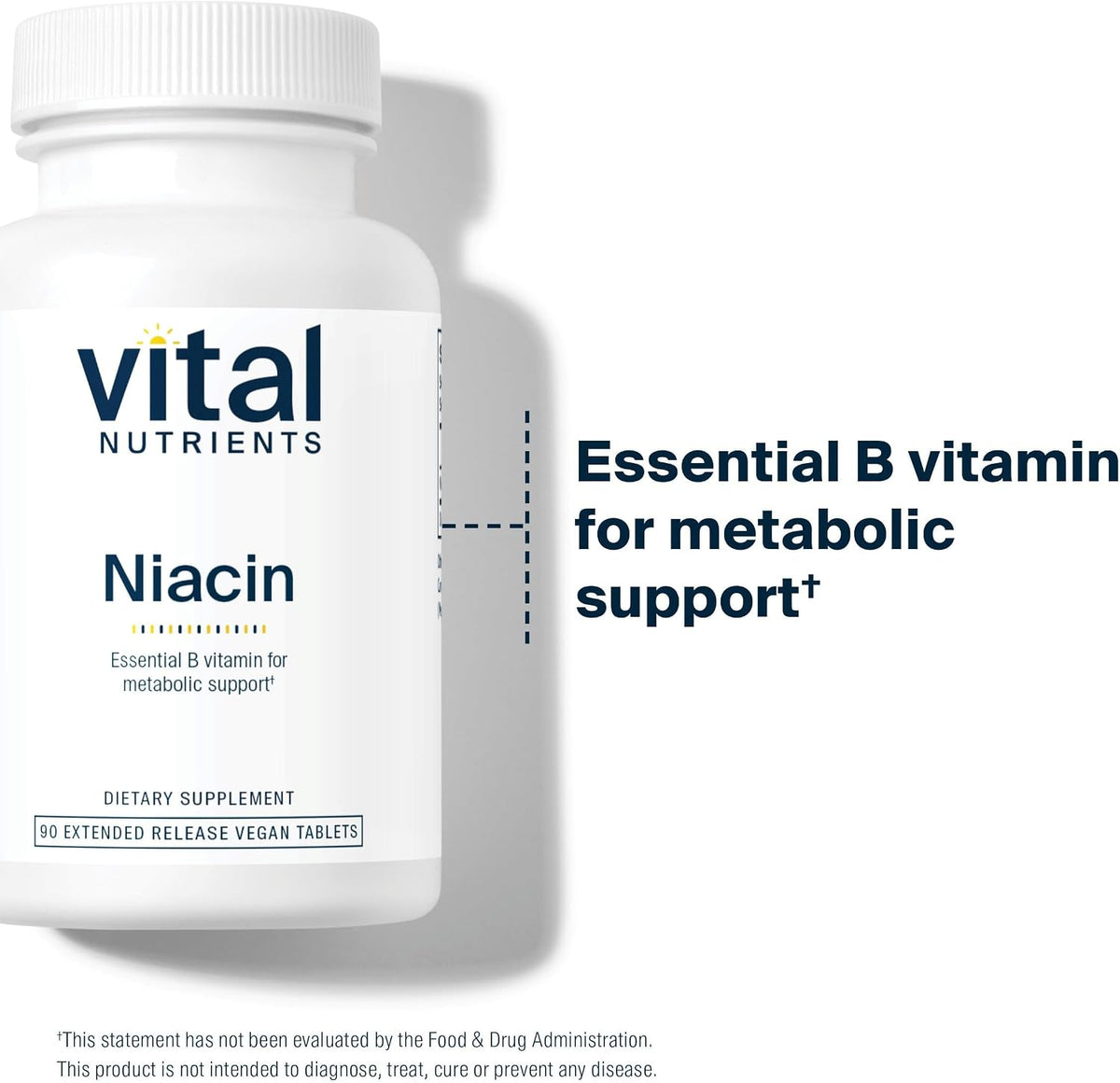 Vital Nutrients Niacin 500mg Timed-Release Supplement - 90 Tablets - görsel 3