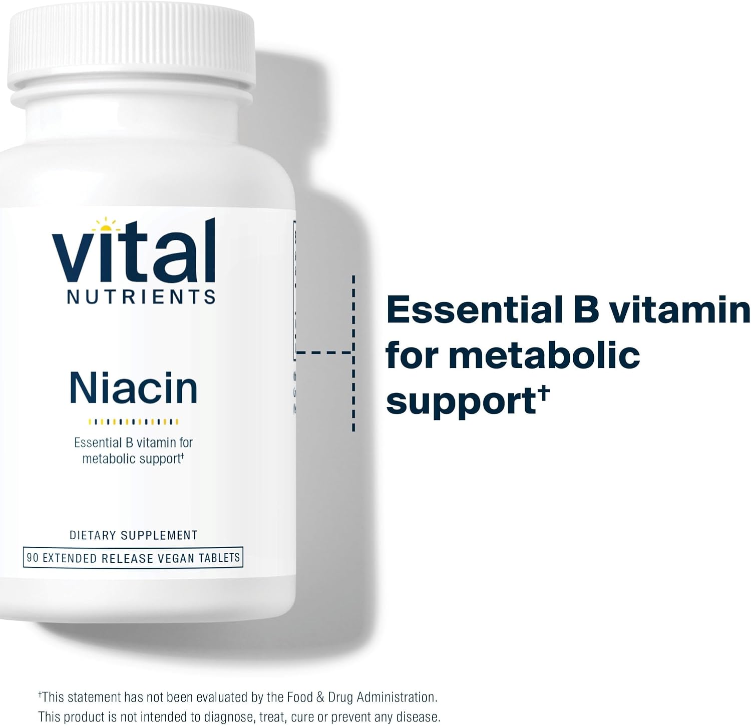 Vital Nutrients Niacin 500mg Timed-Release Supplement - 90 Tablets - görsel 3