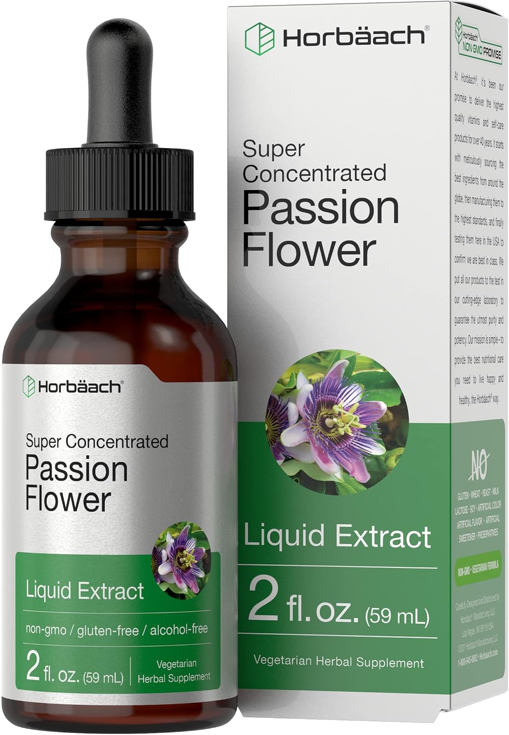 Horbäach Passion Flower Tincture | Alcohol-Free Liquid Extract | 60 ml - görsel 1
