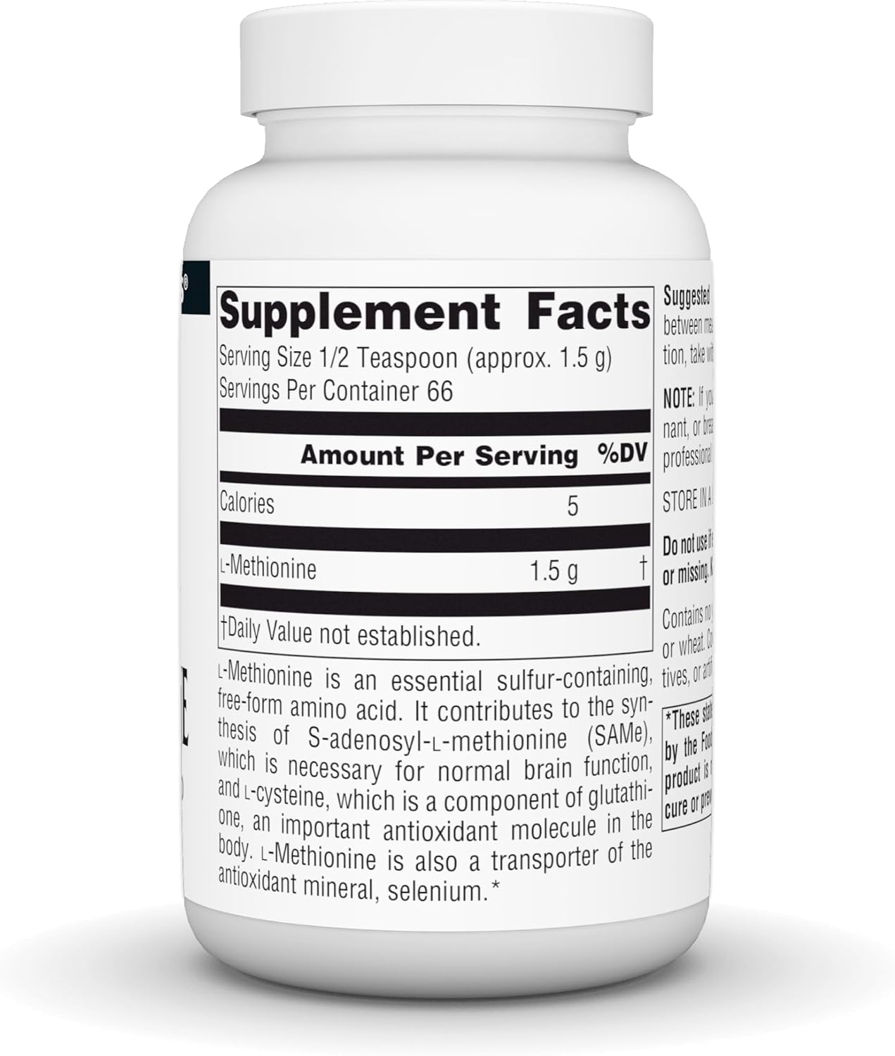 Source Naturals L-Methionine, Free-Form Powder - 100 Grams - görsel 3