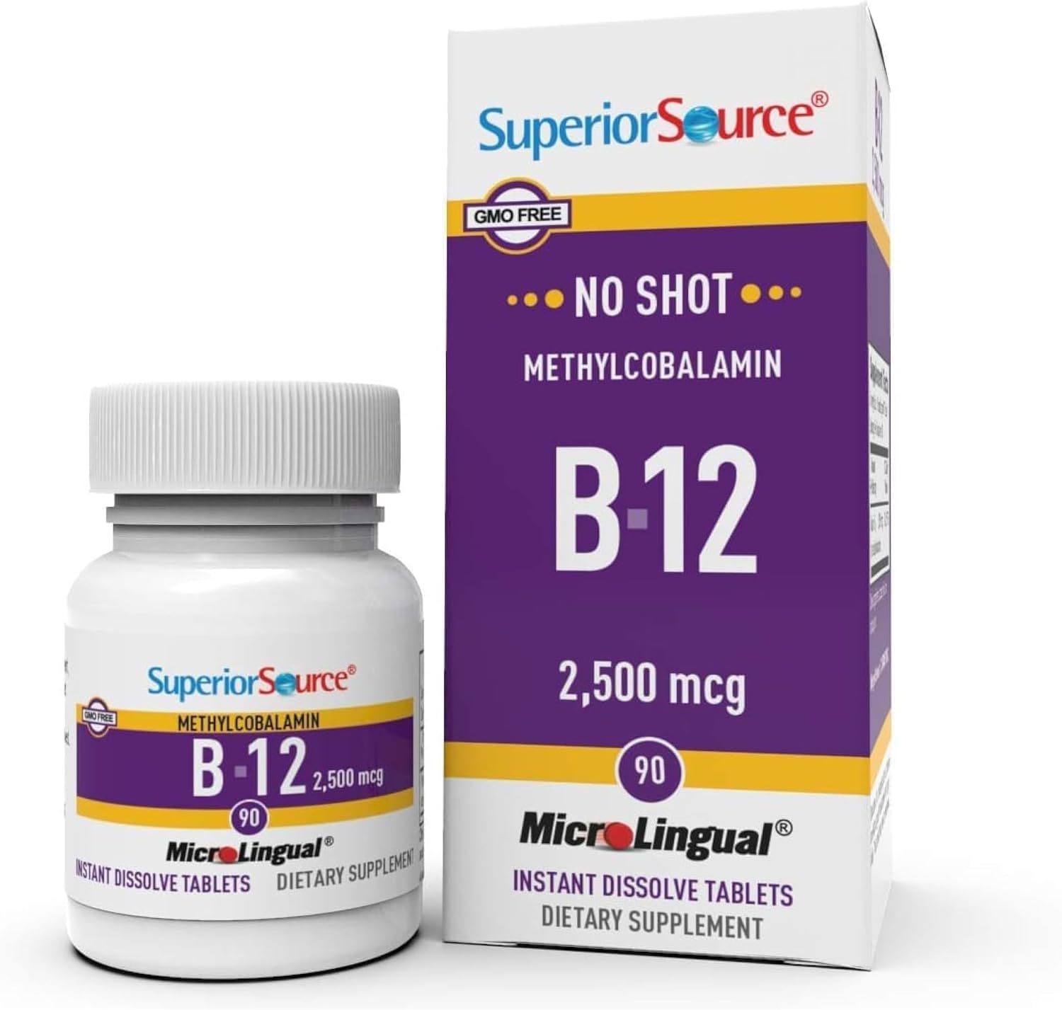 Superior Source No Shot Methylcobalamin B-12 1,000 mcg – Vitamin B-12 to Support Energy Metabolism, Nervous System Function & Overall Health – Sublingual Tablets for Fast Absorption – 60 Dissolving Tablets - görsel 10