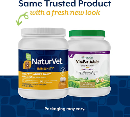 NaturVet Vita Pet Adult Plus Breath Aid Tablets - Time Release, 365 Count