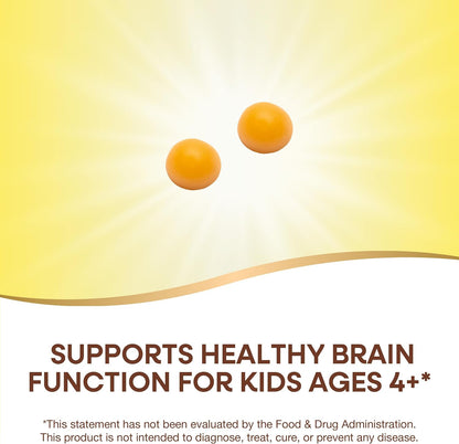 Nature's Way Kids Brain Supplement Gummies – Supports Healthy Brain Function, Lemonade Flavoured, 60 Gummies