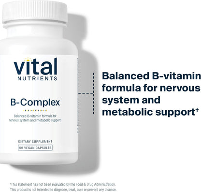 Vital Nutrients Vitamin B-Complex - Vegan High-Potency Methylated B Complex Vitamins - 60 Capsules