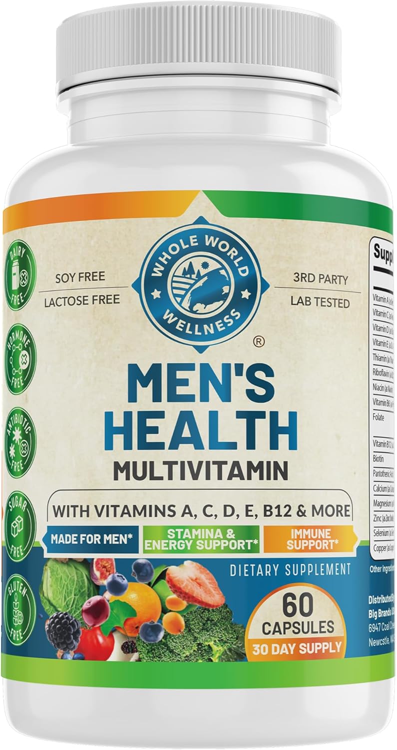 Whole World Wellness Men's Daily Multivitamin Multimineral Supplement - Energy, Focus and Stamina - görsel 1