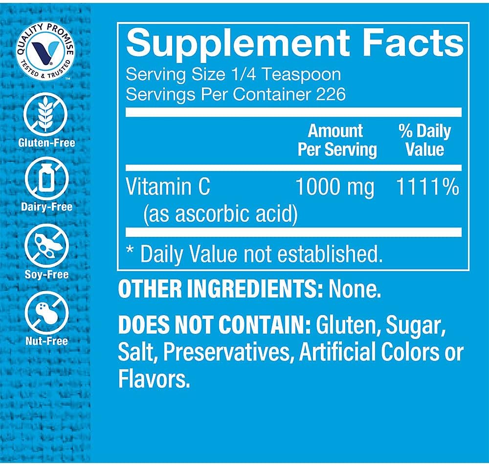 The Vitamin Shoppe Vitamin C 1,000mg Powder – Immune Support & Antioxidant - görsel 2