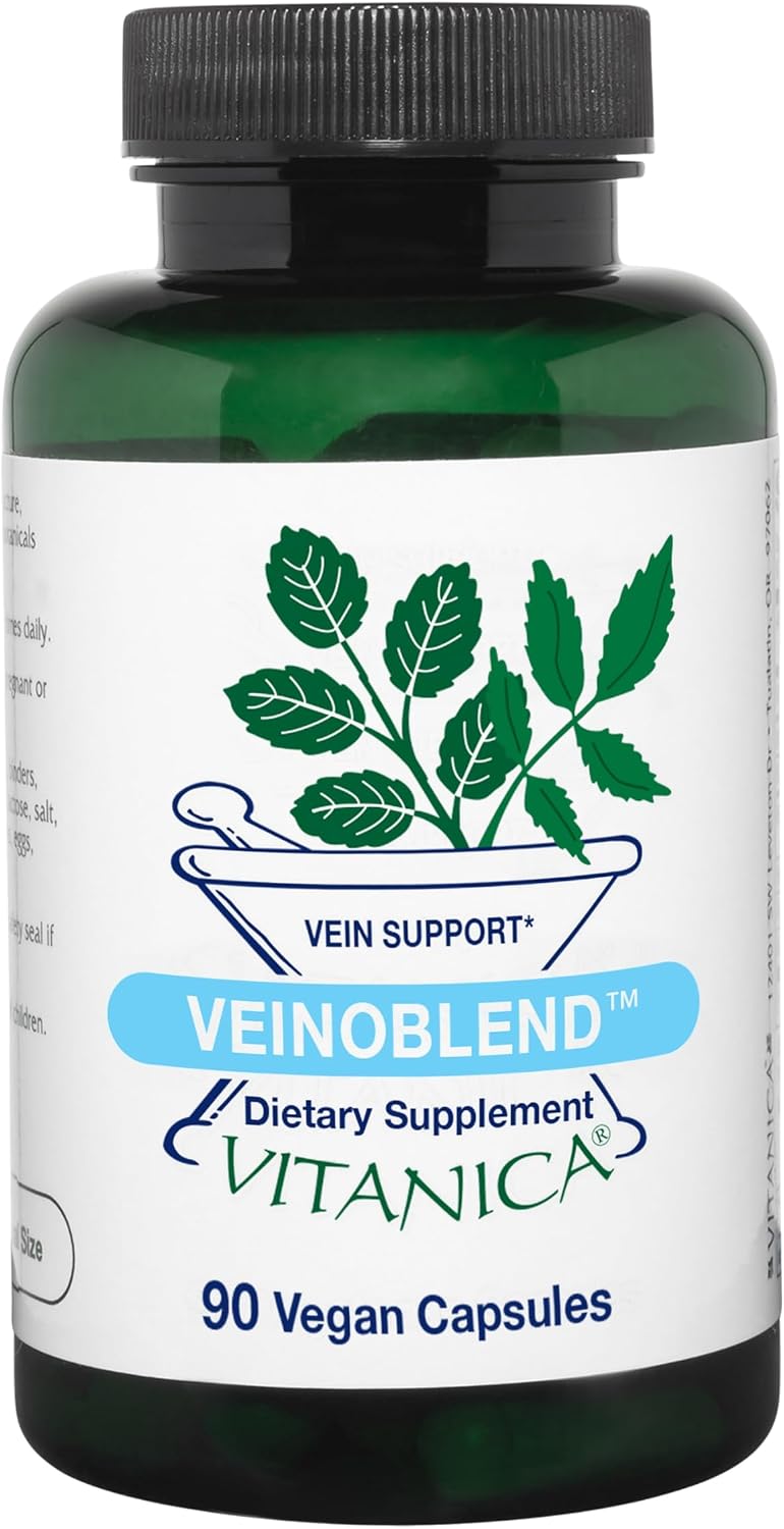 Vitanica VeinoBlend - Circulation Support for Healthy Blood Flow, Vein and Capillary Function - Vegan - 90 Capsules - görsel 1