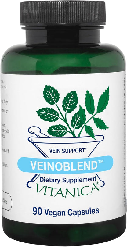 Vitanica VeinoBlend - Circulation Support for Healthy Blood Flow, Vein and Capillary Function - Vegan - 90 Capsules