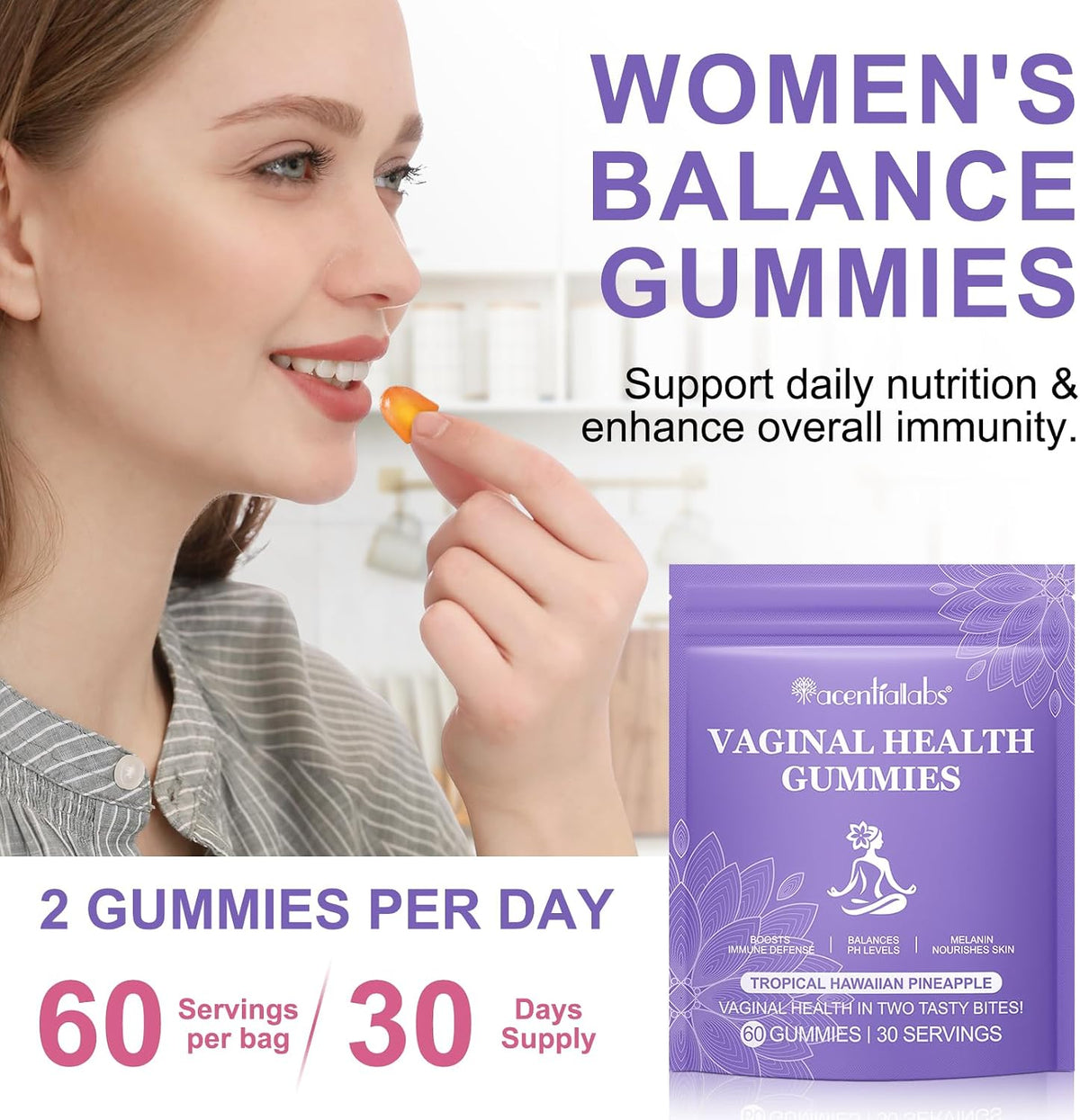 Vital Source Vaginal Probiotics Gummies for Women - pH Balance & Feminine Wellness, 60 Gummies - görsel 4