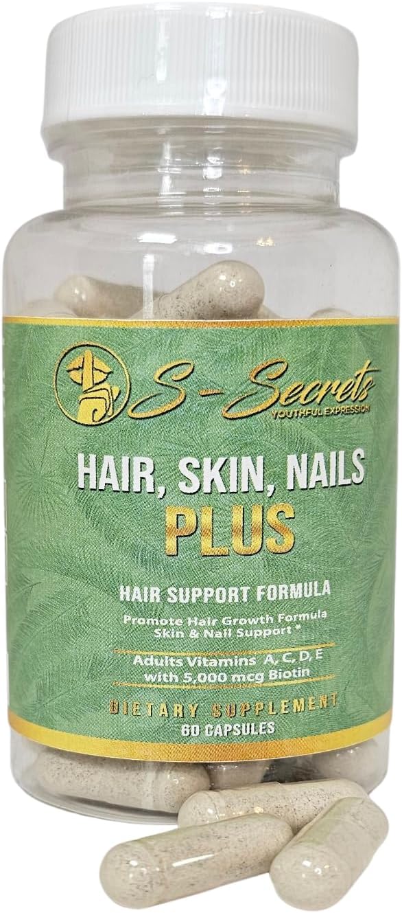 S-Secrets Hair, Skin & Nails Vitamin – Non-GMO Multivitamin with Biotin 5,000 mcg (60 Capsules) - görsel 5