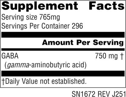 Source Naturals Serene Science GABA - 750 mg - 8 oz Powder