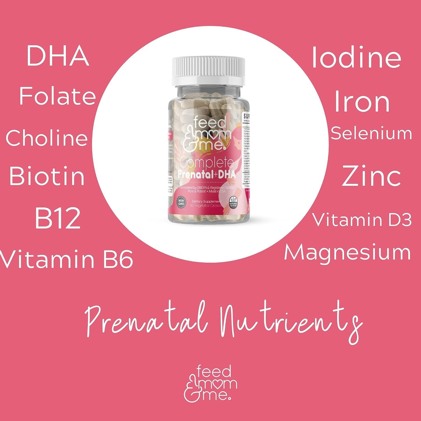 Feed Mom & Me Prenatal Vitamin + DHA - 22 Vitamins & Minerals for Baby’s Development & Mum's Nourishment, 30-Day Supply - görsel 7