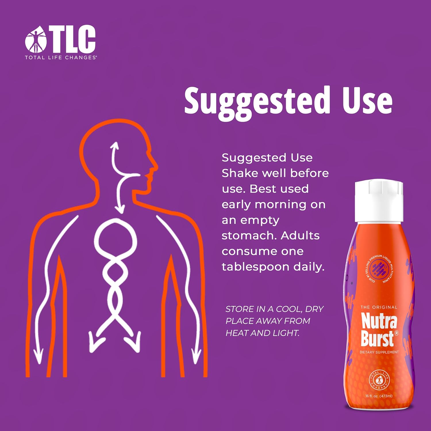 Total Life Changes NutraBurst - Liquid Multivitamin, Daily Nutritional Support, Packed with Essential Vitamins and Minerals, 473 ml - görsel 6