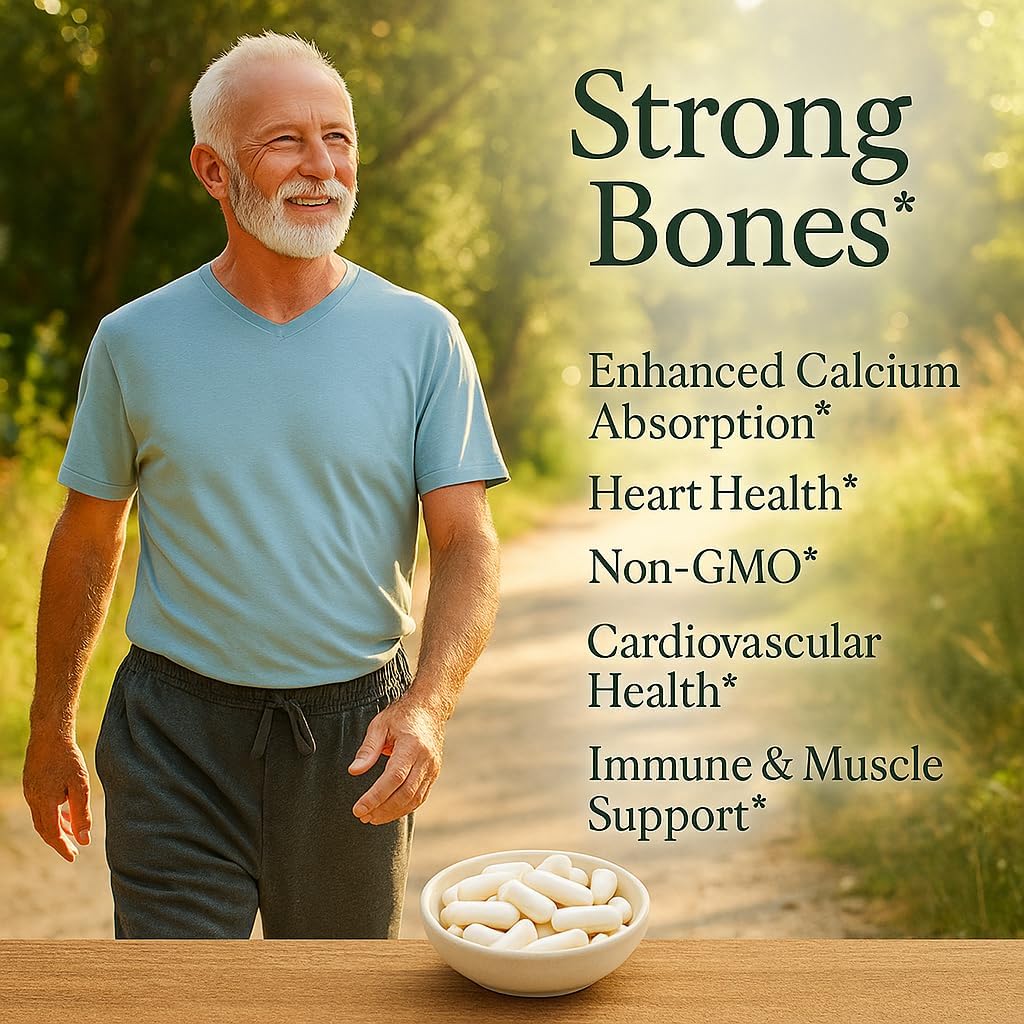 Me First Living Vitamin D3 K2 Food Supplement for Bone & Heart Health, 125 mcg D3 & 100 mcg K2 MK-7, Non-GMO, Easy-to-Swallow Capsules with Calcium - görsel 4