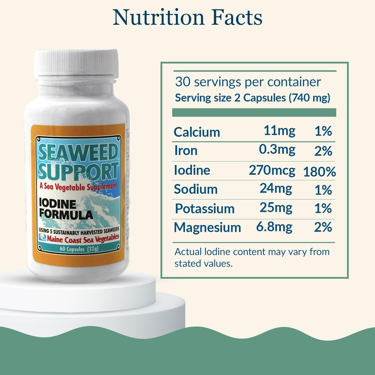 Maine Coast Sea Vegetables Seaweed Support Iodine Formula – Organic Seaweed Blend – 60 Capsules - görsel 2