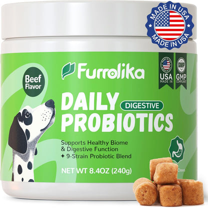 Furrolika 60 Count Probiotics Soft Chews – Beef Flavour Dog Probiotic