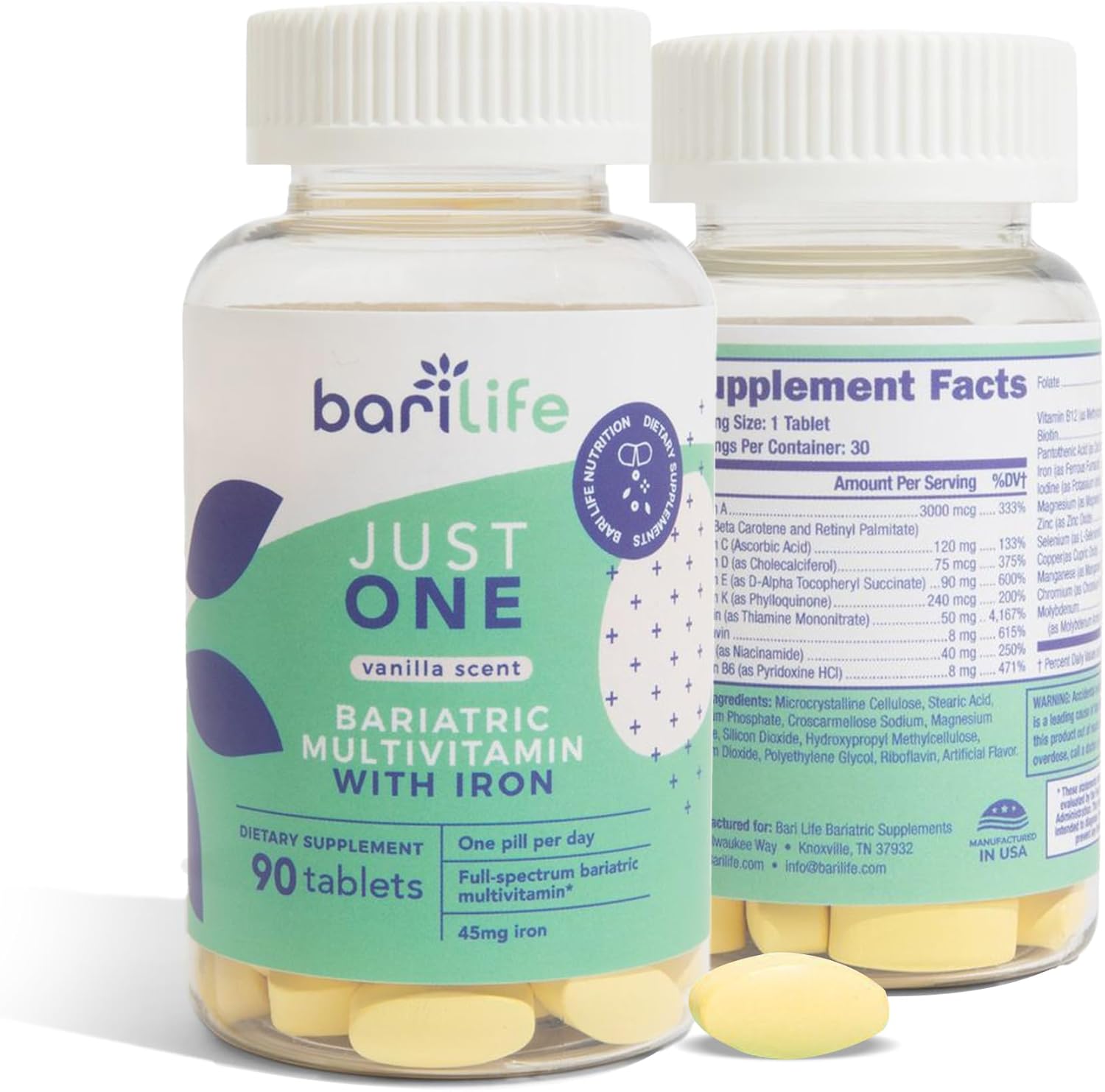 Just One - Once Daily Bariatric Multivitamin with Iron (30 Capsules) - görsel 2