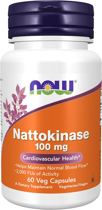 NOW Nattokinase 100 mg, 2,000 FU, 60 Vegan Capsules