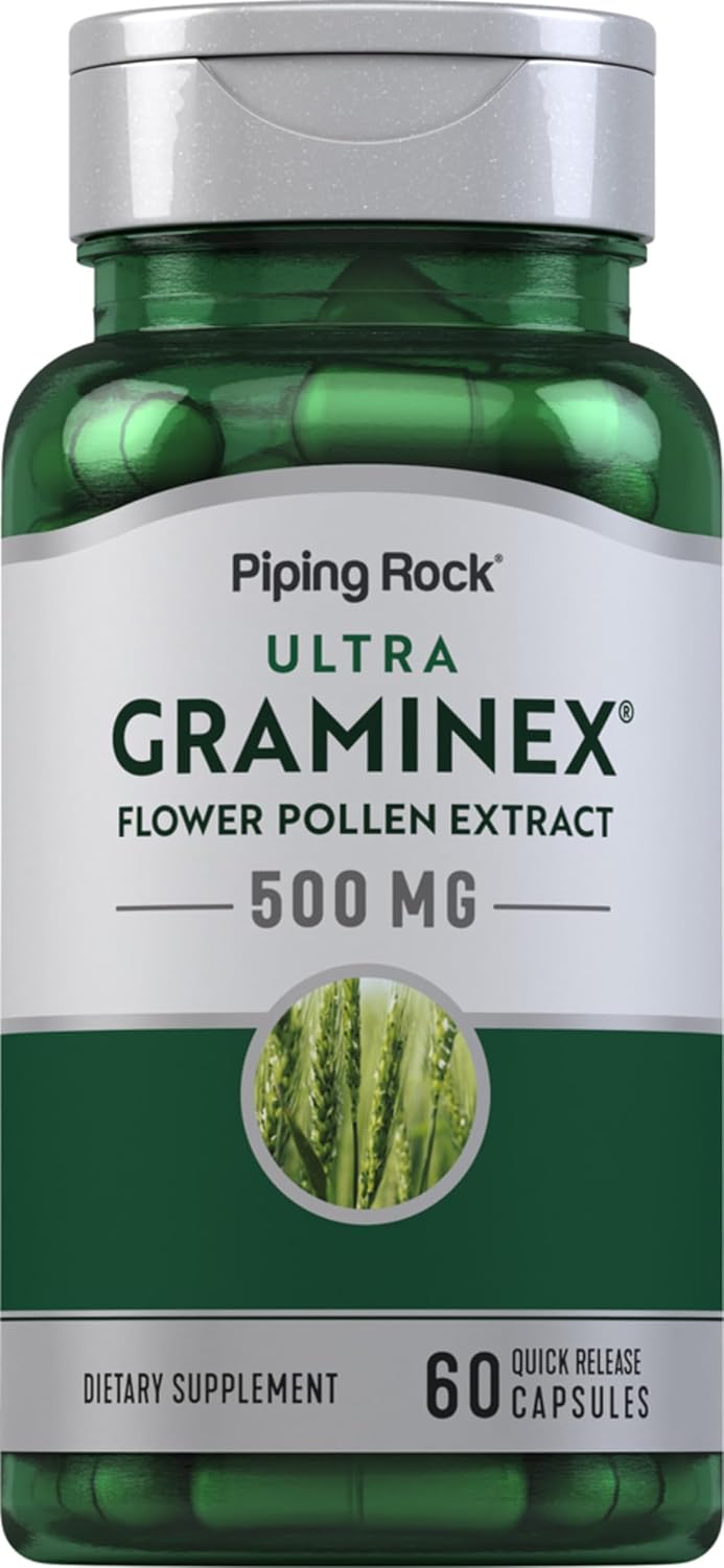 Piping Rock Graminex Flower Pollen Extract | 500 mg | 60 Capsules - görsel 1