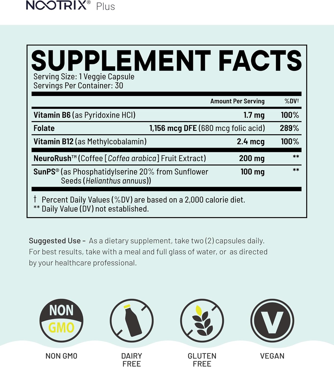 Nootrix Brain Plus – Nootropic Supplement for Memory and Focus (15 Day Supply) - görsel 7
