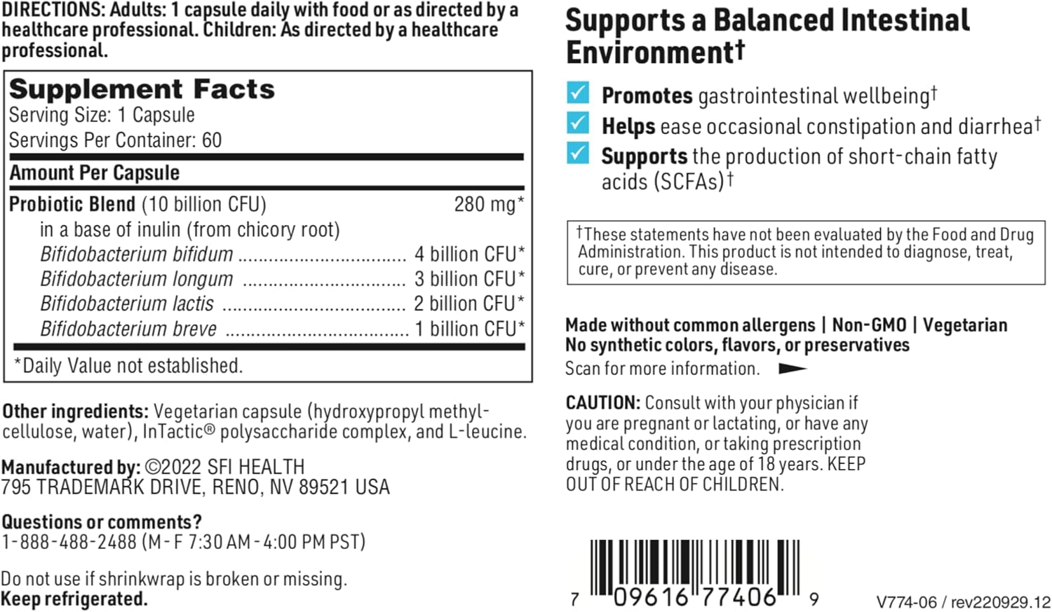 Klaire Labs Ther-Biotic® Factor 4 Probiotic - 60 Capsules - görsel 5
