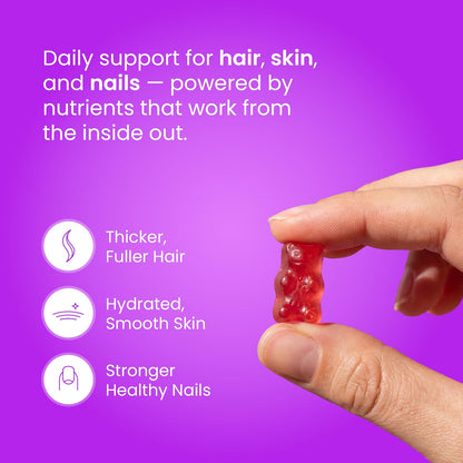 NutraChamps Biotin Gummies 5000mcg with Collagen, Keratin & More – Hair, Skin and Nails Vitamins for Women & Men – Contributes to Normal Hair – Enhanced with Vitamin C, D3, Zinc (Pack of 2)