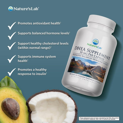 Nature's Lab DHEA 50mg Capsules, 300 Count
