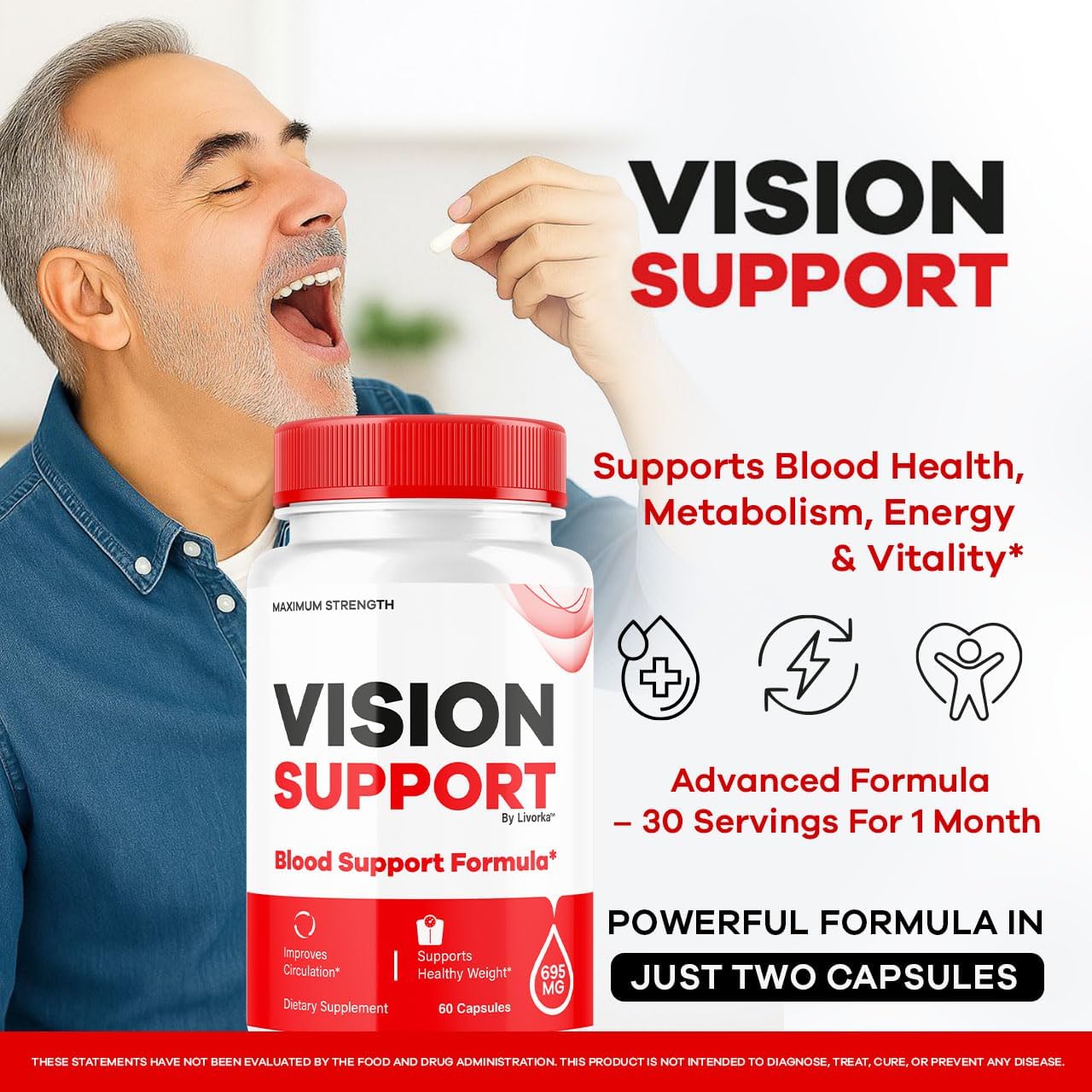 Vision Support Supplement - 300 Capsules (5 Month Supply) - görsel 2