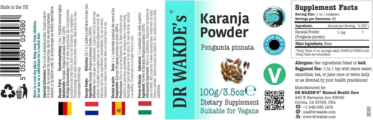 DR WAKDE's Karanja Powder (Pongamia pinnata) - Pure, Raw & Dried, 100g - görsel 2