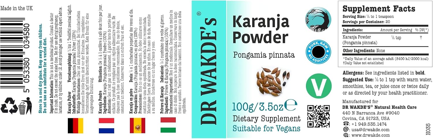 DR WAKDE's Karanja Powder (Pongamia pinnata) - Pure, Raw & Dried, 100g - görsel 2