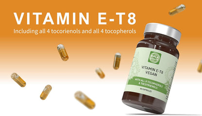 Unique Vegan Formula with All 8 Tocopherols and Tocotrienols Vitamin E – No PAHs, Heavy Metals, Contaminants, or Preservatives – Certified Sustainable – Hair, Scars, and Skin (60 Soft gel capsule Capsules)