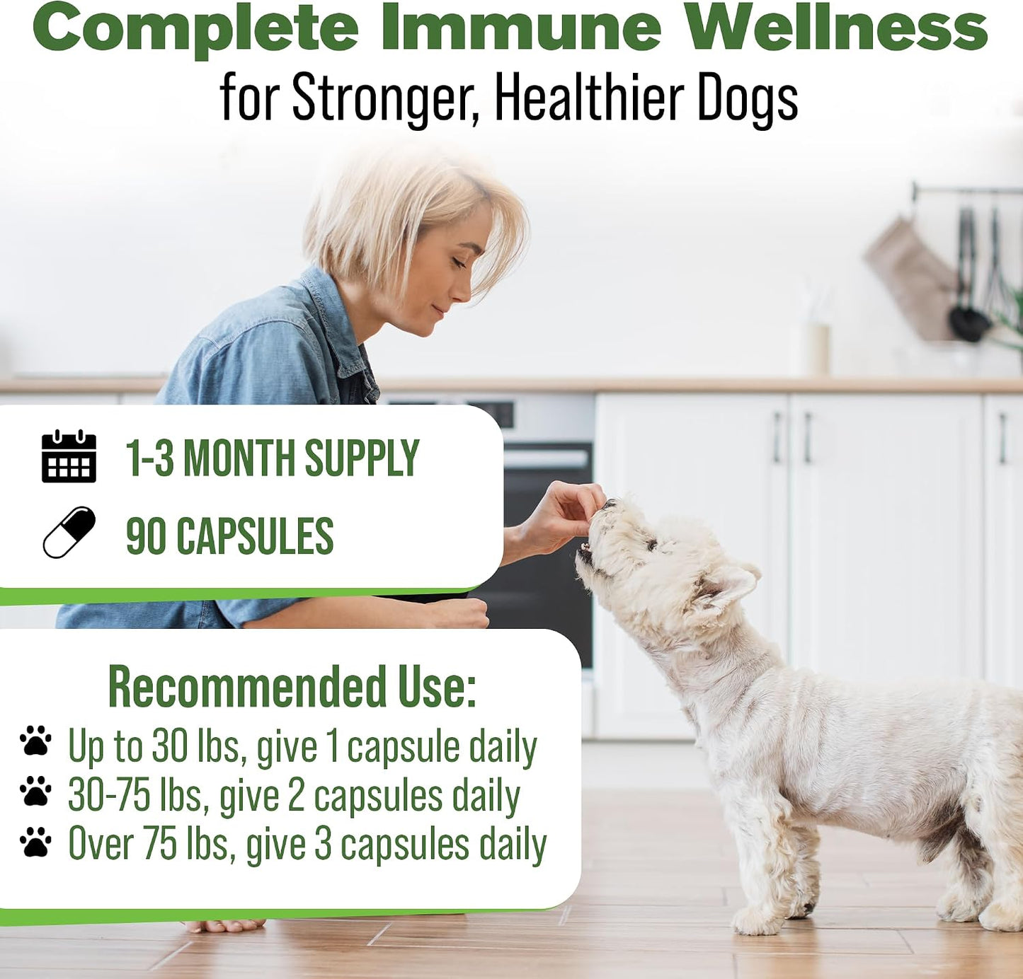Silver Lining Herbs Dog Immune Support Supplement – Natural Herbal Dog Vitamins, 90 Capsules - görsel 4