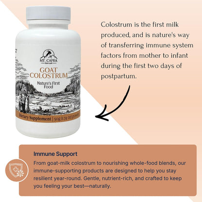 Mt. Capra Goat Colostrum – Grass-Fed, Rich in Immunoglobulins, 50g (17 Servings)