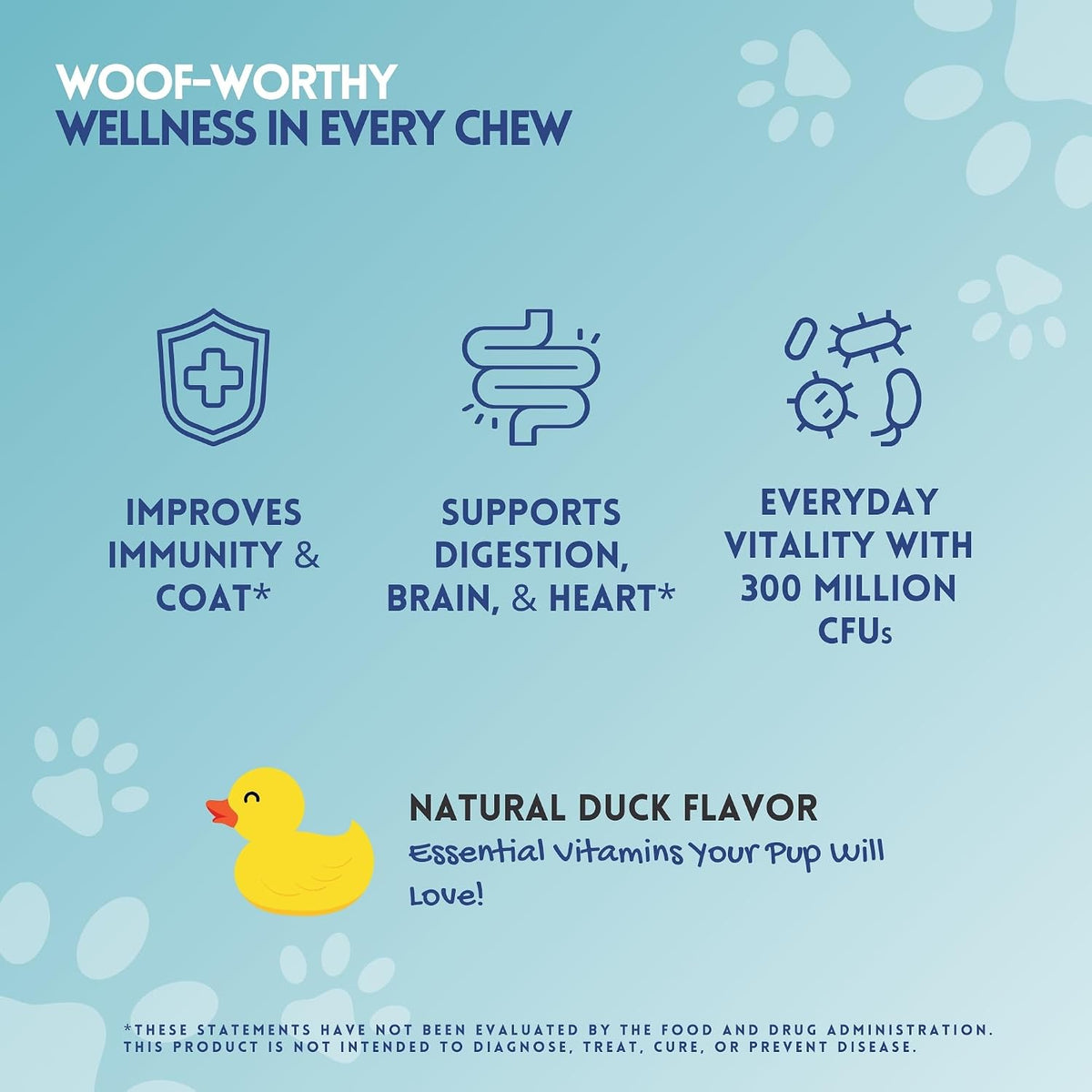 HERBION Pet Multivitamin Chews with Minerals & Probiotics - Natural Duck Flavour - görsel 3