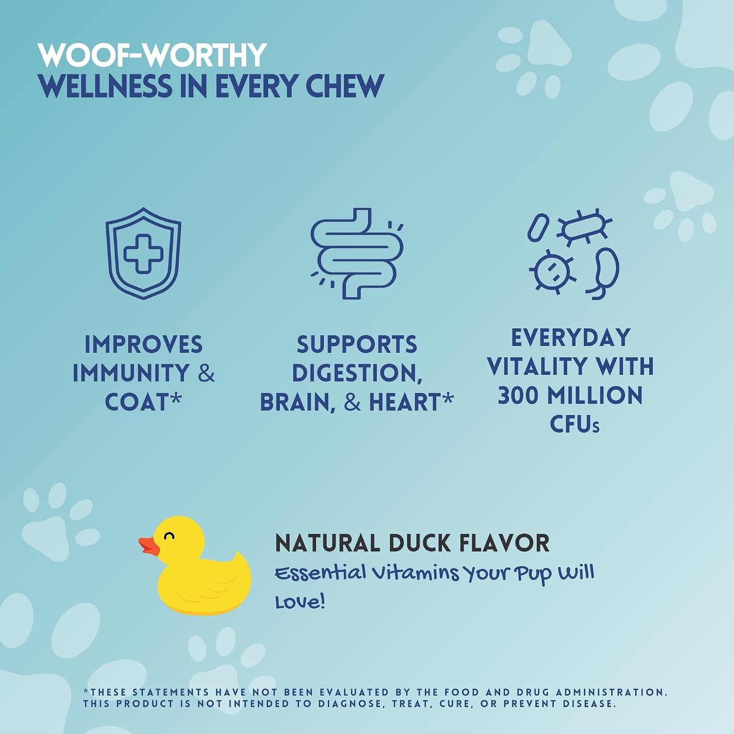 HERBION Pet Multivitamin Chews with Minerals & Probiotics - Natural Duck Flavour - görsel 3