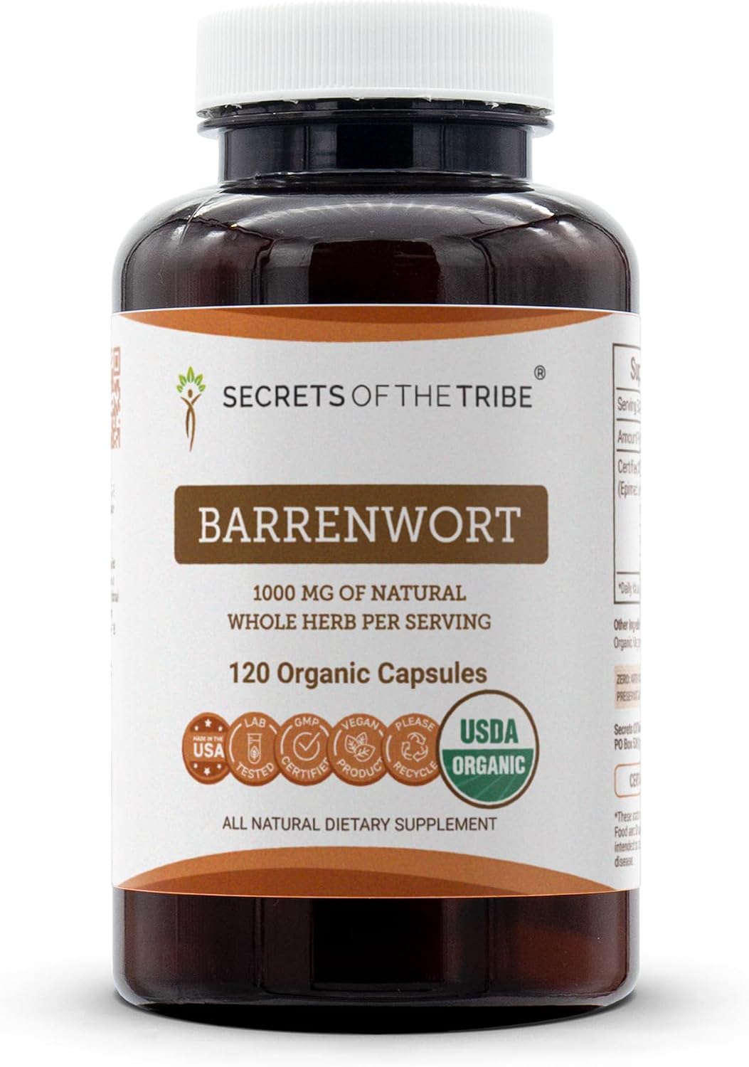 Secrets of the Tribe Organic Barrenwort 120 Capsules - görsel 1