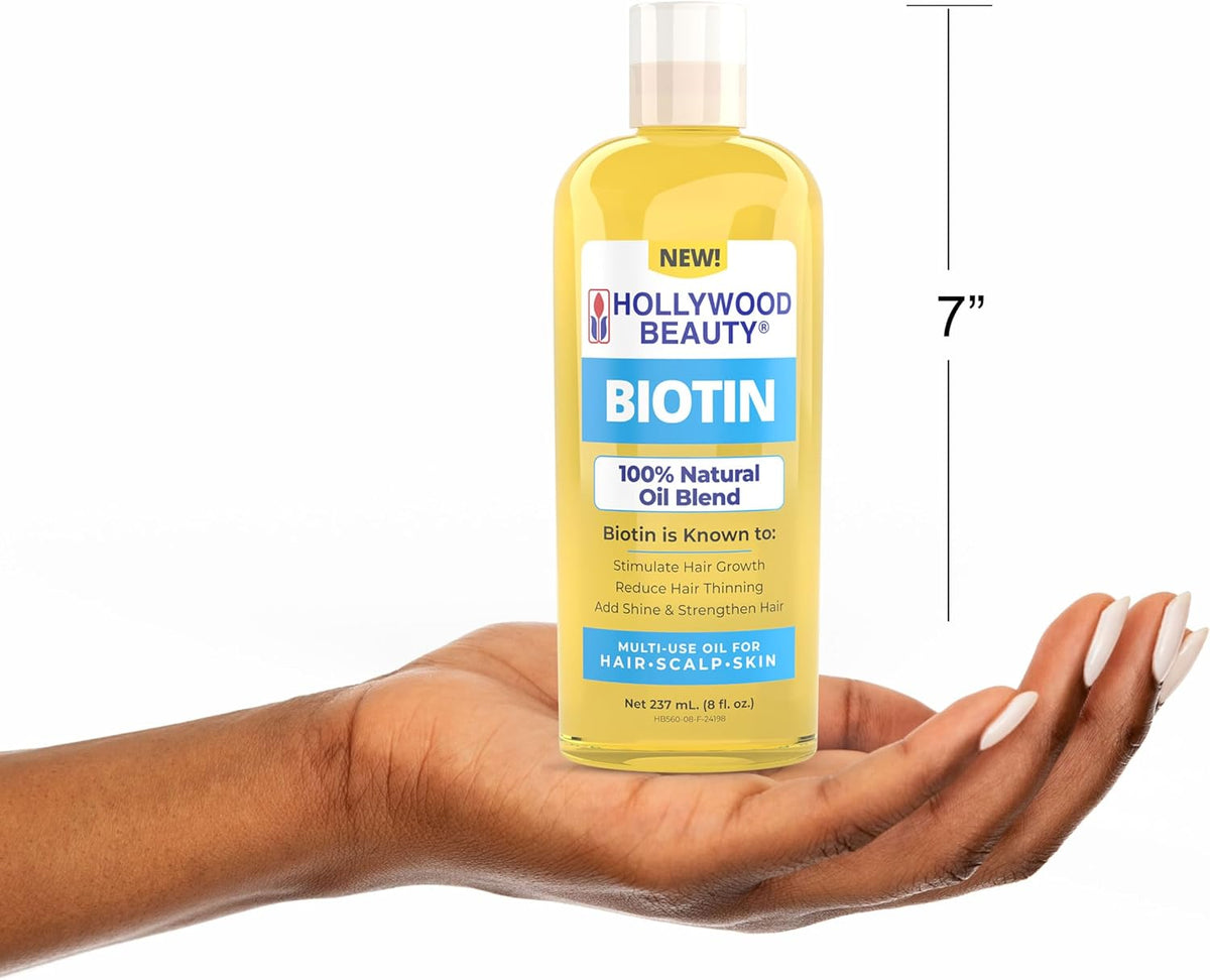 Hollywood Beauty Biotin Oil for Hair, Scalp and Skin (240 ml) - görsel 5