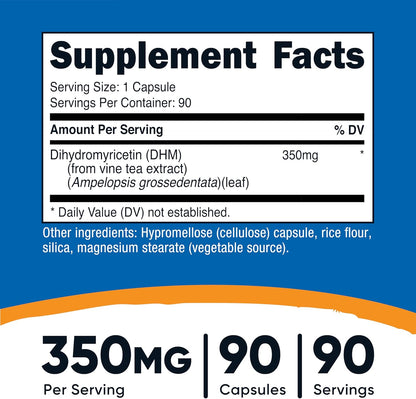 Nutricost Dihydromyricetin (DHM) Capsules - 350mg, 90 Capsules