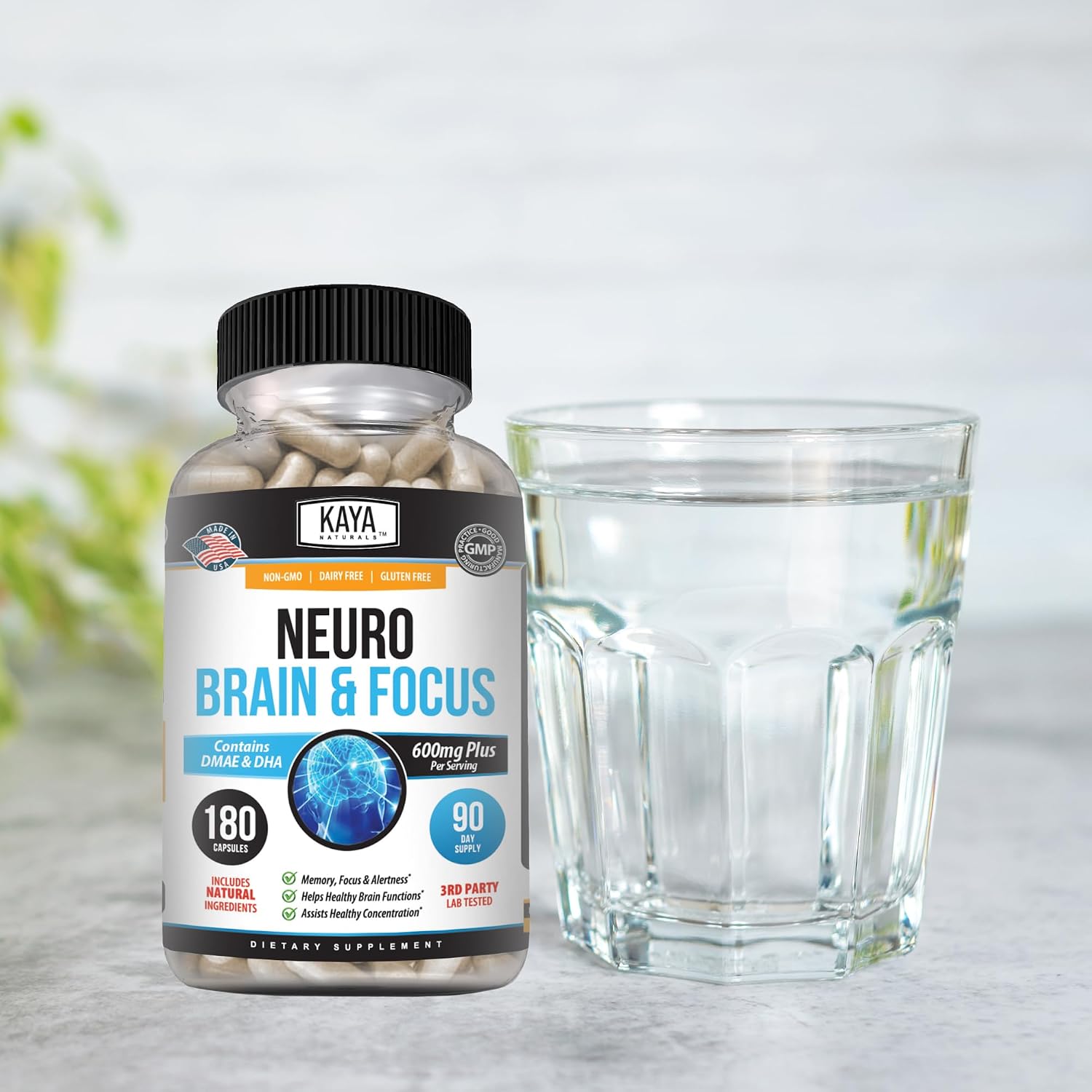 Kaya Naturals Neuro Brain – Nootropic Brain Support Supplement for Memory, Focus & Concentration (180 Capsules) - görsel 7
