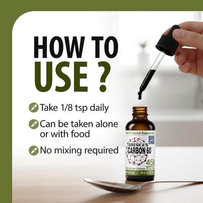 Greska's C60 in Organic Olive Oil - 45-Day Supply - Solvent-Free Carbon 60 Antioxidant