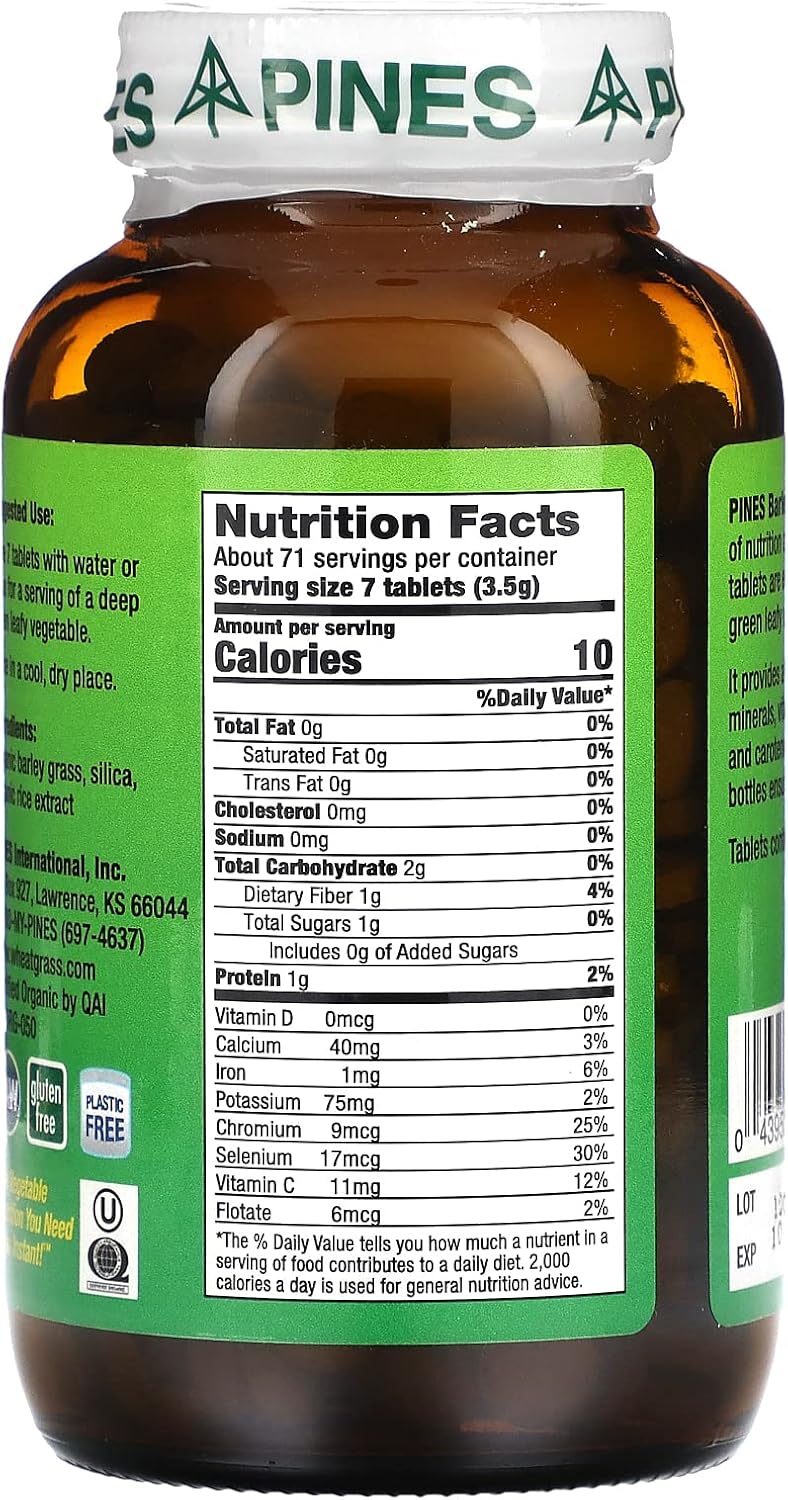 Pines International Barley Grass Tablets, 500 Count - görsel 2