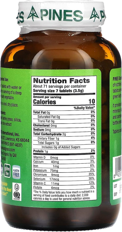 Pines International Barley Grass Tablets, 500 Count